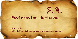 Pavlekovics Marianna névjegykártya